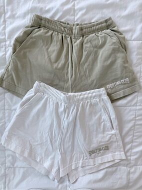Bo+Tee Women's Shorts — Olive and White